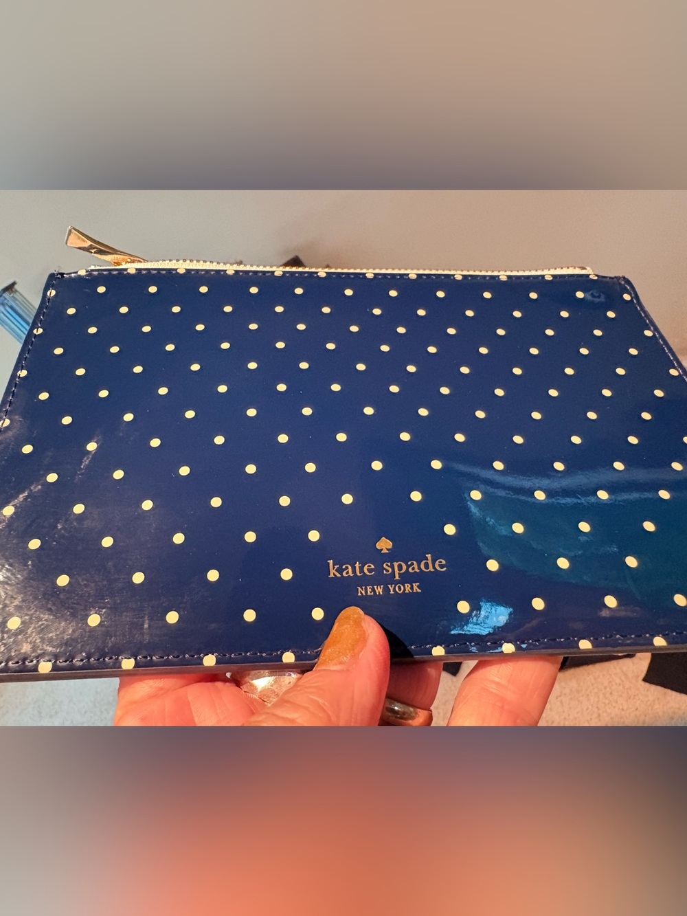 Kate Spade Navy Larabee Dot Pen & Pencil Pouch